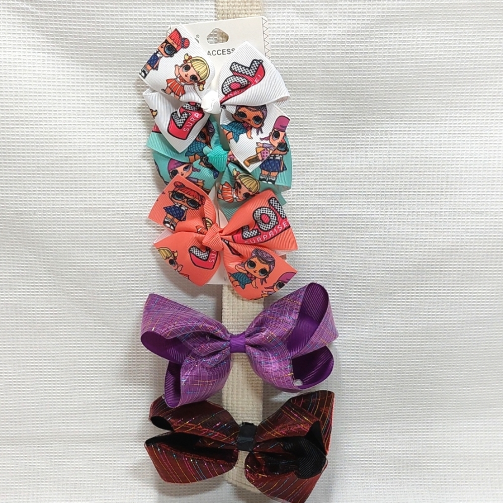 Specialty/ Grosgrain Hair Bows☆Set of 5